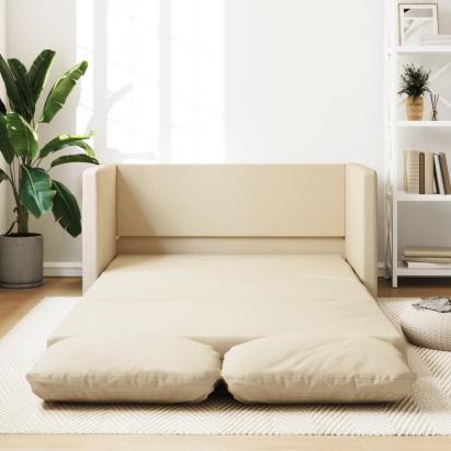 Canapea extensibilă 2 în 1, crem, 112x174x55 cm, textil GartenMobel Dekor