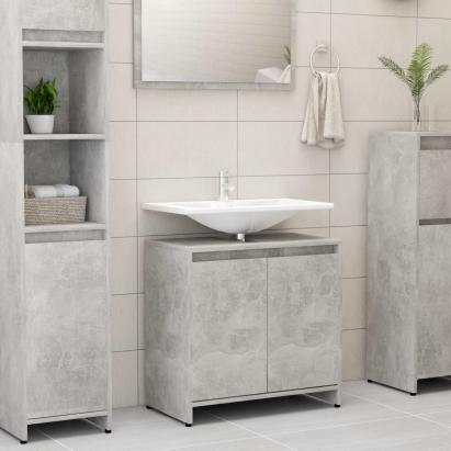 Dulap de baie, gri beton, 60x33x61 cm, lemn prelucrat GartenMobel Dekor