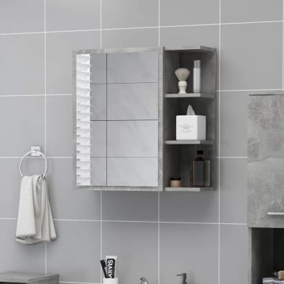 Dulap de baie cu oglindă, gri beton, 62,5 x 20,5 x 64 cm GartenMobel Dekor
