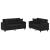Set de canapele cu perne, 2 piese, negru, microfibră GartenMobel Dekor
