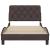 Cadru de pat fără saltea, maro închis, 100x200 cm, textil GartenMobel Dekor