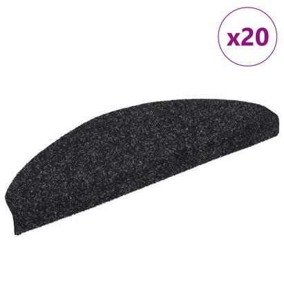 Covorașe scară autoadezive 20 buc Negru 65x21x4 cm GartenMobel Dekor