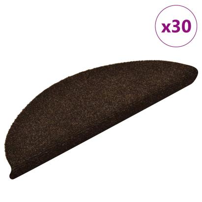 Covorașe scară autoadezive 30 buc Maro închis 56x17x3 cm GartenMobel Dekor