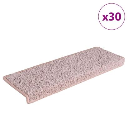 Covorașe scară 30 buc 65x21x4 cm alb și roz GartenMobel Dekor