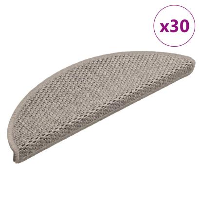 Covorașe scări autoadezive 30 buc argintiu 56x17x3 aspect sisal GartenMobel Dekor