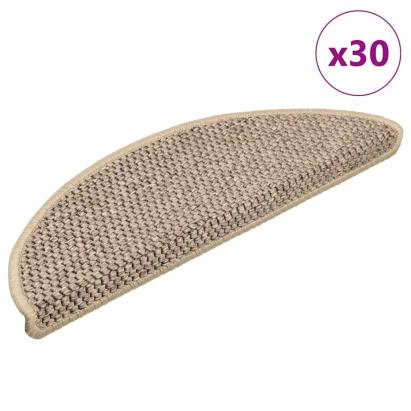 Covorașe scară autoadezive aspect sisal 30 buc. Bej închis GartenMobel Dekor
