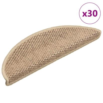Covorașe de scară autoadezive aspect sisal 30 buc. nisip GartenMobel Dekor