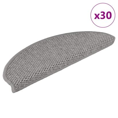 Covorașe autoadezive scări, 30 buc., argintiu, 65x21x4cm, sisal GartenMobel Dekor