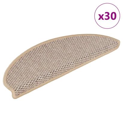 Covorașe scări autoadezive 30 buc. bej deschis 65x21x4 cm sisal GartenMobel Dekor