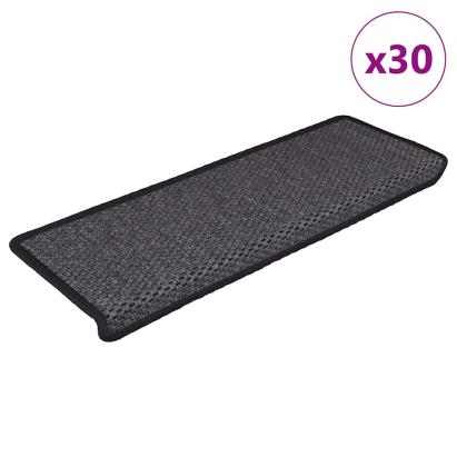 Covorașe autoadezive scări 30 buc antracit 65x21x4 aspect sisal GartenMobel Dekor