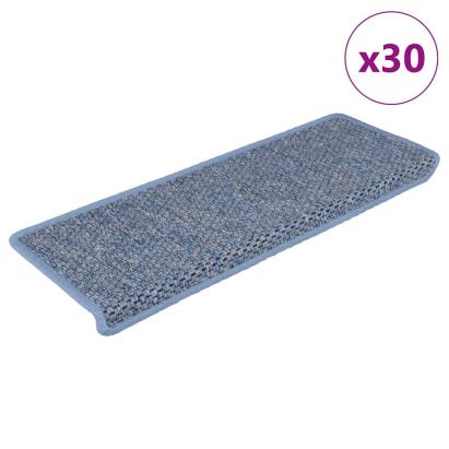 Covorașe scări autoadezive, 30 buc. albastru 65x21x4 cm, sisal GartenMobel Dekor