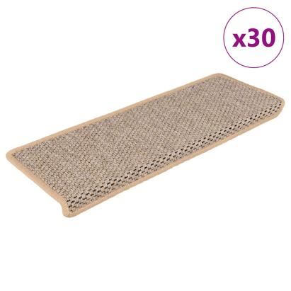 Covorașe scări autoadezive 30 buc. bej deschis 65x21x4 cm sisal GartenMobel Dekor