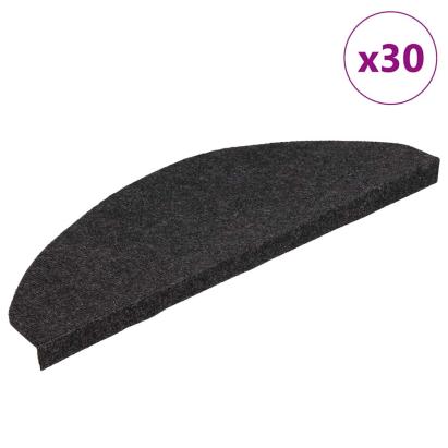 Covorașe scară autoadezive 30 buc Negru 65x22,5x3,5 cm GartenMobel Dekor
