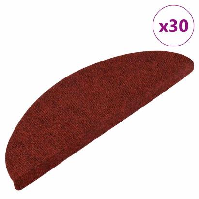 Covorașe scară autoadezive 30 buc Roșu 56x17x3 cm GartenMobel Dekor