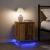 Noptiere cu lumini LED 2 buc Lemn vechi 38x34x50 cm GartenMobel Dekor