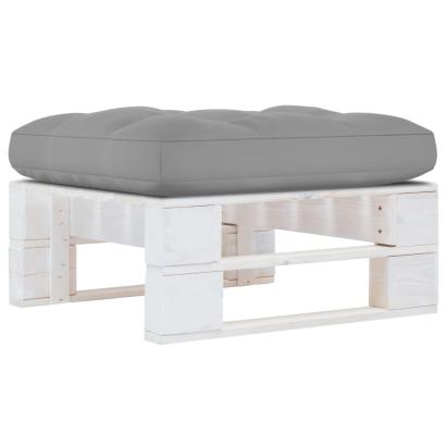 Otoman din paleți de grădină, alb, lemn de pin tratat GartenMobel Dekor