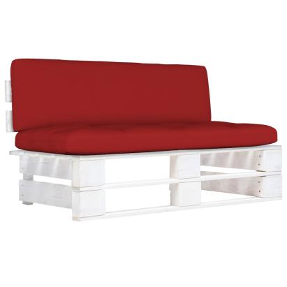 Canapea de mijloc de grădină din paleți, alb, lemn pin tratat GartenMobel Dekor