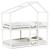 Pat supraetajat cu acoperiș, alb, 90x190 cm, lemn masiv de pin GartenMobel Dekor