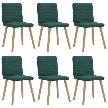 Scaune de bucătărie, 6 buc., verde închis, material textil GartenMobel Dekor