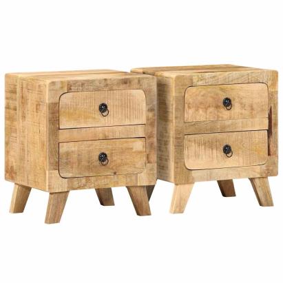 Noptiera 2 buc 40x32x46 cm Lemn masiv Mango brut GartenMobel Dekor