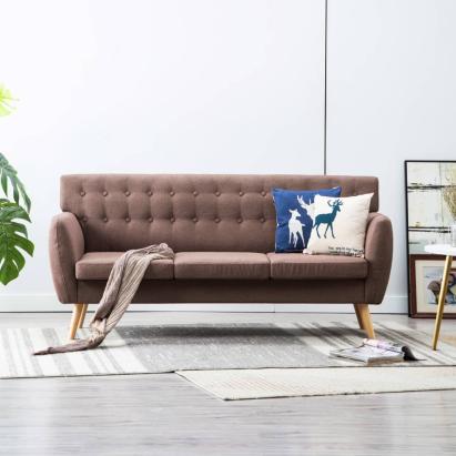 Canapea cu 3 locuri, material textil, 172 x 70 x 82 cm, maro GartenMobel Dekor