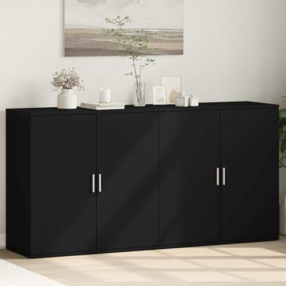 Dulapuri, negru, 2 buc., 79x38x80 cm, lemn prelucrat GartenMobel Dekor