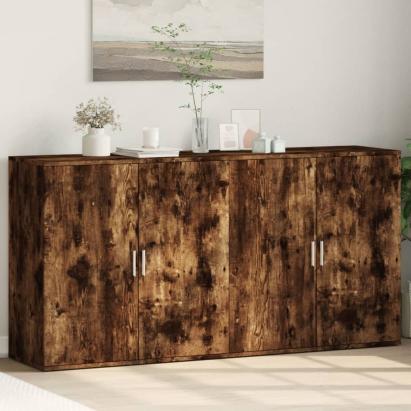 Dulapuri, 2 buc., stejar fumuriu, 79x38x80 cm, lemn prelucrat GartenMobel Dekor