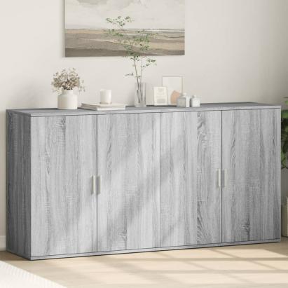 Comode, 2 buc., gri sonoma, 79x38x80 cm, lemn compozit GartenMobel Dekor