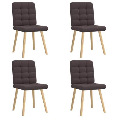 Scaune de bucătărie, 4 buc., maro închis, material textil GartenMobel Dekor