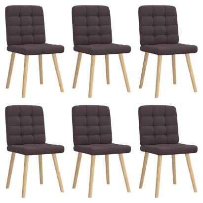 Scaune de bucătărie, 6 buc., maro închis, material textil GartenMobel Dekor