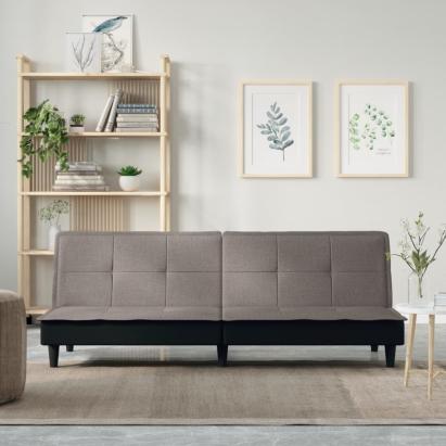 Canapea extensibilă, gri taupe, material textil GartenMobel Dekor