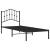 Cadru de pat metalic cu tăblie, negru, 80x200 cm GartenMobel Dekor