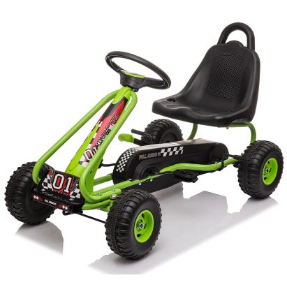 Kart cu pedale pentru copii G201 Kidscare, culoare verde, frana de mana, pentru 3-6 ani, scaun reglabil for Your BabyKids