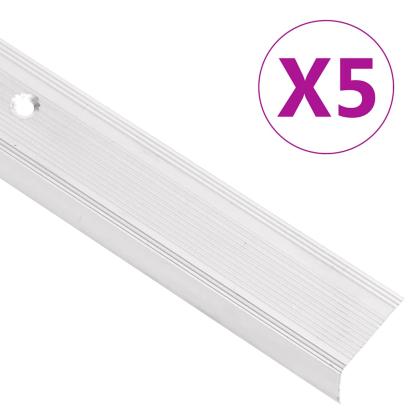 Profile trepte în formă de L, 5 buc, argintiu, 90 cm, aluminiu GartenMobel Dekor