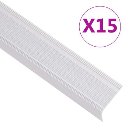 Profile trepte în formă de L, 15 buc, argintiu, 90 cm, aluminiu GartenMobel Dekor