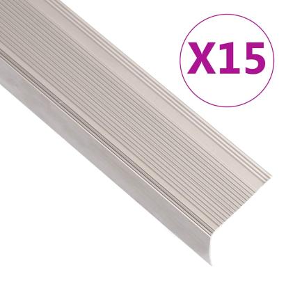 Profile trepte în formă de L, 15 buc. șampanie 90 cm aluminiu GartenMobel Dekor