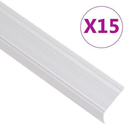 Profile trepte formă L, 15 buc, argintiu, 100 cm, aluminiu GartenMobel Dekor