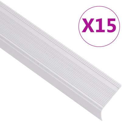 Profile trepte formă L, 15 buc, argintiu, 100 cm, aluminiu GartenMobel Dekor