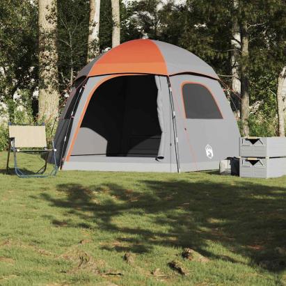 Cort familie Igloo pentru 6 persoane gri/portocaliu impermeabil GartenMobel Dekor