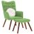 Scaun de relaxare cu taburet, verde deschis, catifea GartenMobel Dekor