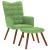 Scaun de relaxare cu taburet, verde deschis, catifea GartenMobel Dekor