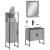 Set dulapuri de baie, 3 piese, gri sonoma, lemn prelucrat GartenMobel Dekor
