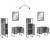Set dulapuri de baie, 3 piese, gri sonoma, lemn prelucrat GartenMobel Dekor