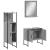 Set dulapuri de baie, 3 piese, gri sonoma, lemn prelucrat GartenMobel Dekor