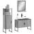 Set dulapuri de baie, 3 piese, gri sonoma, lemn prelucrat GartenMobel Dekor