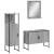 Set dulapuri de baie, 3 piese, gri sonoma, lemn prelucrat GartenMobel Dekor