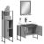 Set dulapuri de baie, 3 piese, gri sonoma, lemn prelucrat GartenMobel Dekor