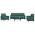 Set de canapele cu perne, 3 piese, verde închis, catifea GartenMobel Dekor