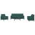 Set canapele cu perne/rulouri, 3 piese, verde închis, catifea GartenMobel Dekor