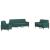 Set canapele cu perne/rulouri, 3 piese, verde închis, catifea GartenMobel Dekor